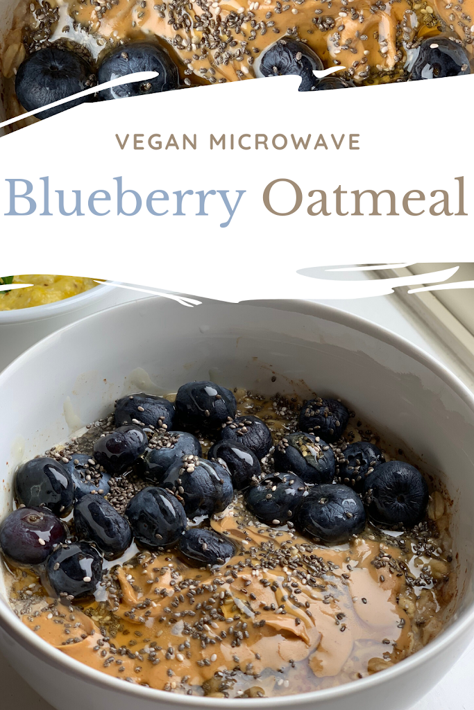 2 Minute Microwave Vegan Blueberry Peanut Butter Oatmeal