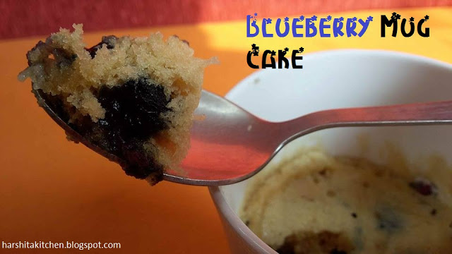 Blueberry Mug Cake – Eggless | Microwave Recipes