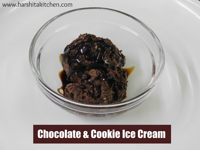 Chocolate & Cookie Ice Cream Recipe – No Churn & Eggless