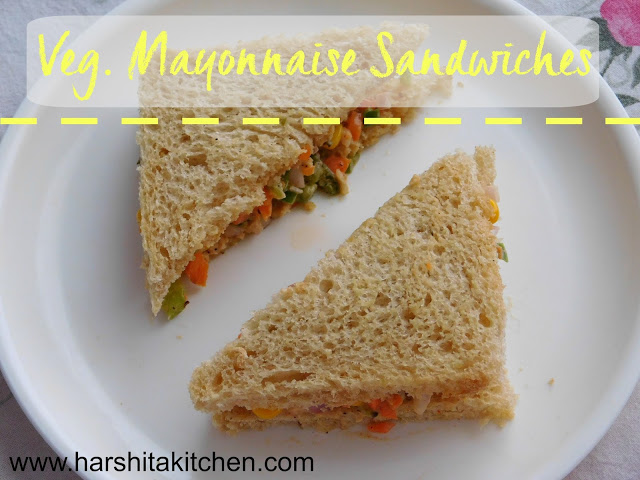 Veg. Mayonnaise Sandwich – Tea Time/ Breakfast Sandwiches