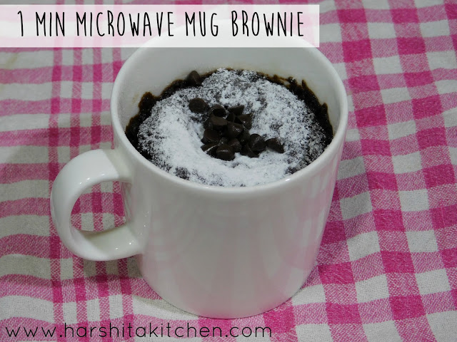 1 Minute Mug Brownie – Eggless Mug Brownie in Microwave