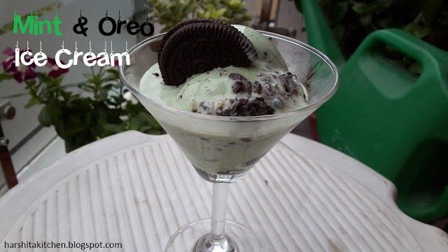 Mint & Oreo Ice Cream | Eggless without Ice Cream Maker